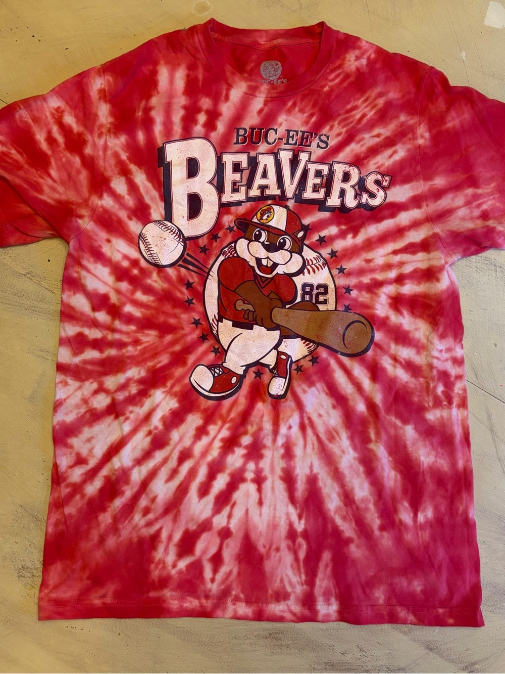 Buc-ee's Buc'ee's BUCEES BEAVERS Tie-Die Baseball small Gas Station T-Shirt